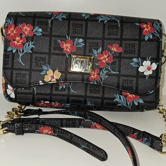 Steve Madden Floral Black Crossbody Bag - Picture 2 of 6